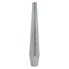 a tall silver glitter vase on a white background