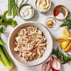 the ingredients to make this dish include chicken, celery, and mayonnaise