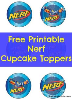 free printable nerf cupcake toppers