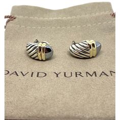 David Yurman 925 Silver 585 Hematite Cable Shrimp Omega Earrings. David Yurman Hematite Earrings, David Yurman, Rare, Hard To Find Stone. This Style Features A Hematite , Mounted On Top Of A Cable Shrimp Style Mounting. Hallmarked On The Back Side. &Quot;Dy, 925, 585. Features .925 Sterling Silver Mounting 585 Gold Accents And 585 Gold Posts, And Omega Backs. These Are Pre Owned. There Are No Chips Or Missing Stones. The Condition Is True To The Pictures. Cleaned Before Listing. Hematite Earrings, David Yurman Jewelry, David Yurman, Gold Accents, Silver Gold, 925 Silver, Jewelry Earrings, Cable, Chips