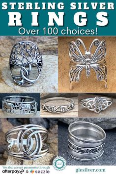 Sterling Silver Rings! Over 100 choices! Orders ship from Nashville, TN in 24 to 48 hrs. Silver Band Rings, Rings Pandora, Jewelry Knowledge, Jewelry Gift Guide, Wire Wrapped Jewelry Diy, Living Essentials, Diy Wire Jewelry, Wire Work Jewelry, Jewelry Making Tutorials