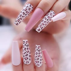 Matte Design Nails, Nails Matte Design, Nails Leopard, Press On Nails Pink, Matte Pink Nails, Nails Matte, Latest Nail Trends, Leopard Print Nails, Polish Ideas