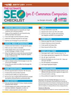 the ultimate seo checklist for e - commerce companies by sara alcandi