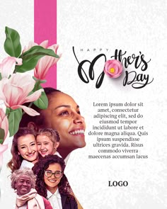 a woman with flowers on her head and the words happy mother's day