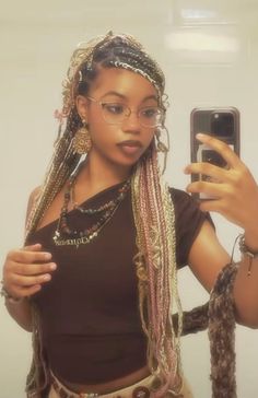 braids, blonde braids, earthy aesthetic, aesthetics, earthy girl, earthy black girl, black girl, summer braid styles, summer braids, aesthetic Earthy Braided Hairstyles, Earthy Girl Hairstyles, Earthy Hairstyles Black Women, Earthy Braids, Summer Braid Styles, Earthy Aesthetic Outfits, Braids Aesthetic, Braids Blonde, Earthy Girl