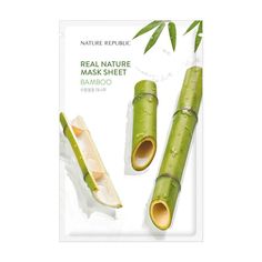 What it is: A soothing bamboo extract sheet mask that helps with moisture balance. Skin type: All skin types How to Use: After toner, apply mask sheet on face using the eye area to align correctly. Remove after 10-20 minutes. Gently pat for absorption Ingredients: AQUA, GLYCERIN, DIPROPYLENE GLYCOL, ALCOHOL, 1,2-HEXANEDIOL, ARGININE, BAMBUSA VULGARIS EXTRACT, BUTYLENE GLYCOL, CAPRYLYL GLYCOL, CARBOMER, CENTELLA ASIATICA EXTRACT, CHAMOMILLA RECUTITA FLOWER EXTRACT, DISODIUM EDTA, ETHYLHEXYLGLYCER Glass Skin Face Mask, Nature Mask, Natural Cosmetics Brands, Korean Sheet Mask, Skin Korean, Turmeric Face Mask, Skin Face Mask, Bamboo Extract, Real Nature