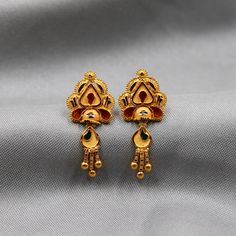 PLEASE CLICK BELOW ON  Learn more about this item  to see  DESCRIPTION Discover the allure of Handmade Gold Jewelry at https://morvijewels.etsy.com/   Get a dazzling 25% off on all our 22k and 18k gold pieces. Don't miss out on this limited-time offer. Shop now and embrace the radiance of gold!Beautiful yellow gold earrings  Gold Purity- 22k yellow Gold Length - 2.9 cm Width - 1.2 cm Weight - 3.21 grams approx The earrings comes with artificial push  If you want real gold push please let us know 22k Gold Earrings For Puja, Gold Earrings For Puja, Gold Plated Earrings With Intricate Design For Puja, Gold Jewelry With Matching Earrings For Puja, Gold Jewelry Set With Matching Earrings For Puja, Elegant Yellow Gold Earrings For Puja, Elegant Intricate Design Earrings For Puja, Gold Chandbali Earrings For Puja, Elegant Gold Bridal Earrings For Puja