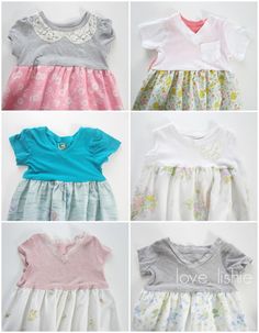 six different types of dresses for babies and toddlers to wear on the same day