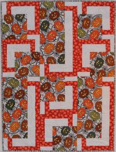 a quilted square with pumpkins on it and the words boo is great for quick seasonal projects