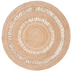 the round rug is made out of jute