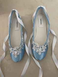 1700s Shoes, Blue Round Toe Wedding Shoes, Light Blue Round Toe Wedding Shoes, Blue Wedding Accessories, Blue Flat Wedding Shoes, Blue Flat Heel Wedding Shoes, Ballerinas Shoes, Shoes For Prom, Blue Ballet Shoes