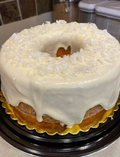 a cake sitting on top of a black plate