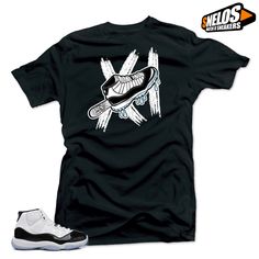 Shirt to Match Jordan 11 Concord-ICE Black Tee #SNELOS #PersonalizedTee Jordan Concord, Euphoria Clothing, Jordan 11 Cool Grey, Jordan 11 Concord, Dream It Do It, Goat Shirts, Jordan 9, Buy Jordans, Jordan Shirts