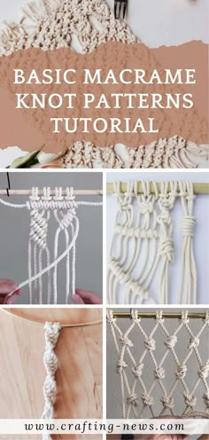 the instructions for how to make a macrame knott pattern on a bed