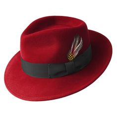 Red Fedora Hat, Bailey Hats, Mens Fedora Hat, Red Fedora, Mens Dress Hats, Mens Fedora, Luxury Hats, Hollywood Men, Love Hat