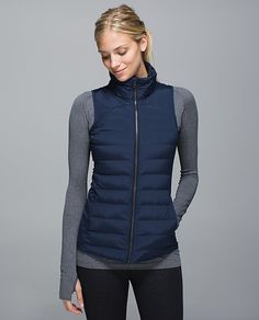 Shop for top fashion 2014 new winter Moncler Jackets and Coats with wholesale prices! Save: 82% off Working Out Outfits, Lululemon Outfits, Blue Vest, Hiking Outfits, Athletic Clothes, Fashion 2014, Workout Attire, Simple Outfit, Running Gear