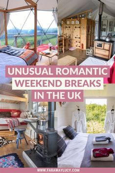 unusual romantic weekend breaks in the uk with an open air bedroom and living room area