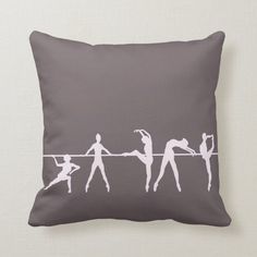 the silhouettes of dancers are dancing on a string throw pillow from zazzler