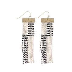 PRICES MAY VARY. Introducing the Luxe Brass Lana Rectangle Hanger Colorblocks with Stripes Beaded Fringe Earrings, a stunning pair of hanger earrings that exude style and sophistication. These earrings are meticulously crafted with precision-cut luxe glass beads, featuring a beautiful colorblocked design. Handmade by skilled artisans in India. 5% of proceeds from every order is donated to Commit2Change- an organization dedicated to empowering and educating impoverished girls in India With a leng Bead Fringe, Beaded Fringe Earrings, Brick Stitch Earrings, Long Fringe, Bohemian Design, Earring Ideas, Beaded Dangle Earrings, Beaded Fringe, Handcrafted Earrings