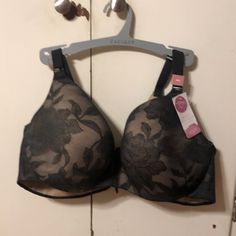 Black Lace Pattern Lightly Lined Balconette Bra From The Invisible Backsmoother Collection. Size 44d Black Lace Pattern, Lane Bryant Bras, Front Clasp Bra, Cacique Bras, Underwire Sports Bras, Floral Bra, Minimiser Bra, Black Lace Bra, Full Coverage Bra