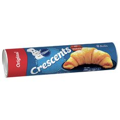 a roll of croissants on a white background