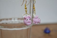 These tiny Dierklei flying pig-earrings look like they are flying around your head, and make any outfit cuter.  They are about 1 cm tall, available in two colours; light pink or dark pink. I make them by hand. Because they're made out of polymer clay they are sturdy and not too fragile. The pigs are secured to the earring hook with a brass wire. Dierklei packaging is usually made out of recycled material. If you have any questions or want more information, please feel free to contact me. * * * * Flying Pig Earrings, Pig Earrings, Flying Pig, Earring Hook, Dark Pink, Netherlands, Etsy Earrings, Light Pink, Polymer Clay