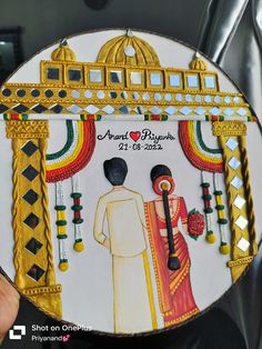 Lippan Art Wedding Decor, Lippan Art Gift Ideas, Lippan Art Wedding Gift, Aarathi Plates Decoration For Wedding, Aarathi Plates Decoration, Rukhwat Ideas Indian Weddings, Mouldit Clay, Wedding Anniversary Gift For Husband