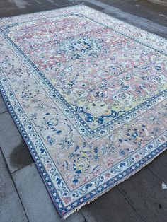 RARE, Persian Large Rug, Handmade Rug, Vintage Persian Rug, Wool Rug, Large Size Persian Rug,Palace Rug, Pink Blue Persian Rug, 9x13 Persian Hello!   Welcome To Our Rug & Kilim Store Condition: Excellent! Material: Wool  Size: 288x404 Cm            9'5 x 13'3 Feet            Age: 1970's Delivery Time: Maximum 2-5 Days Colors:  SugarPink-Blue-Beige-Yellow  (Faded) Payment: By Etsy Payment  Photos: Daylight (iPhone Xs Max)  We Wash and Disinfect My Carpets and Rugs with Special Shampoos and Send Them.  Free Shipping  Code:0812 Rug 9x13, Blue Persian Rug, Boho Area Rug, Rug Cleaner, Rug Pink, Vintage Persian Rug, Silk Pillow, Large Rug, Christmas Wishlist