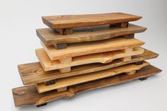 several pieces of wood stacked on top of each other