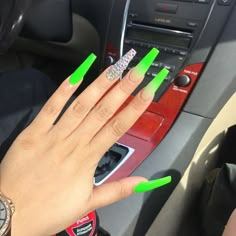 Emerald Green Acrylic Nails Long, Green Acrylic Nails, Sunflower Nails, Ombre Acrylic Nails, Green Nail, Her Nails, Coffin Nails Long, Nail Swag