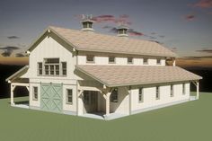 this is an artist's rendering of a two story house with dormers on the roof