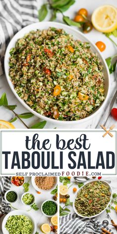 the best taboui salad recipe in a white bowl on top of a table