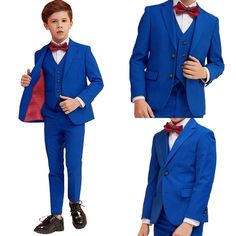 Boy Suit 5 Piece Slim Fit Suit For Kids, Formal Set Wedding Ring Bearer Outfit Brand New Size 6, Coat-Chest 29.1”, Back Length 19.5”, Shoulder Width 12.8” Pants- Waist 23.6”, Inseam 18.9” Vest-Chest 27.6”, Back Length 15”, Front Length 16.9” Fabric Type: 80% Polyester, 20% Rayon Toddler Boys Royal Blue Suits Size 6. Suit For Boys Size 6 Includes Matching Jacket,Pants,Vest,Bowtie And A Classic White Dress Shirt. Simple And Generous. The Slim Collar Shirt Is Made With T/R Blend. Healthy Environmen Wedding Ring Bearer Outfit, Royal Blue Suit, Classic White Dress, Wedding Ring Bearer, Blue Suits, Kids Formal, Aesthetic Galaxy, Bearer Outfit, Ring Bearer Outfit