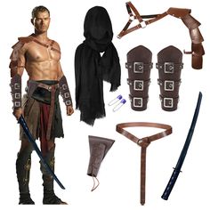 PRICES MAY VARY. [Renaissance Costume Men Set] -- You will get 1x renaissance belt, 1 x medieval cloak with 2 x brooches, 1pcs x knight arm armor, and 1 pair leather punk gothic bracer, 1x sword frog, 1x toy sworrd. Experience the full medieval cosplay ensemble, Achieve authentic renaissance style with ease. Authentic Renaissance Shawl Cape -- Renaissance half shoulder cape scarf, with medieval belt, seemingly simple, but wear very competent and handsome; This Renaissance costume is designed to Fantasy Accessories Male, Viking Costume Men, Mens Viking Costume, Shoulder Scarf, Medieval Cloak, Renn Faire, Viking Belt, Medieval Cosplay, Medieval Belt