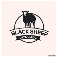 black sheep logo with ribbon on the bottom and an inscription below it that says,'black sheep anonymous '