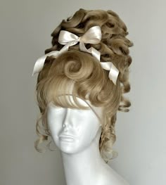 Rococo Hair, Vintage Waves Hair, Styling Wigs, Hair With Flowers, Pretty Wigs, Princess Hairstyle, High Fashion Hair, Drag Wigs, Hair Design