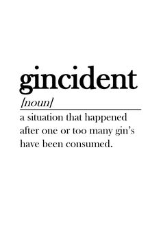 an advertisement with the words gincint in black and white, on a white background