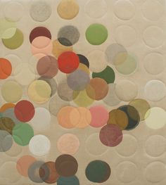 an abstract painting with many circles on it