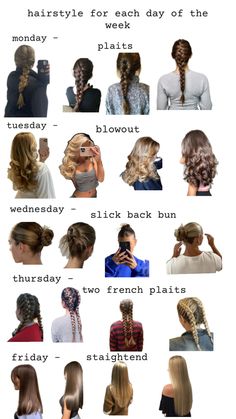 Day Of The Week Hairstyles, Shirt Folding, Day Of The Week, Each Day, Hair Inspo, Hairstyles, Hair Styles, Hair, Quick Saves