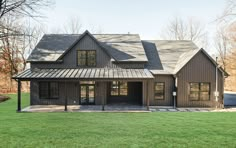 Modern Farmhouse House Plan 009-00294, Rambler Farmhouse Plans, Barndo Front Porches, Barndominium Inspiration, Ranch Farmhouse Plans, Basic Farmhouse, Farmhouse Updates, Barndo House, White Farmhouse Exterior