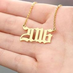 Birth Year Necklace, Year Necklace Gold, Old English Font Number Necklace, Custom Date Necklace, Cus Birth Necklace, Year Necklace, Custom Necklaces, Casual Beach Wear, Mother Family, Number Necklace, Bracelet Love, Diamond Solitaire Necklace, Birth Year