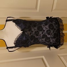 Unknown Brand, Beautiful Blue Black Lace Babydoll, Bows, Lace, Boned, Clasp Closure, Adjustable Straps, Mesh, Stretchy, Size Xl, New Without Tag, Never Worn, Polyamie, Spandex, Polyester Cotton Fabrics, Underwire Bra And Light Padding, Cut Out In Back, Floral Design, Excellent Quality, A Beauty. Black Lace Fabric, Womens Apparel, Lace Babydoll, Cotton Fabrics, Underwire Bra, Lace Fabric, Beautiful Blue, Black Lace, Baby Dolls