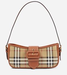 Burberry Check canvas shoulder bag (Mytheresa). Material: fabric, leather. Colour: Vintage Check / Briar Brown. Blend #Y2K and city chic with this mini Burberry shoulder bag featuring the brand’s timeless check pattern. #fashion #bag #purse #bagsandpurses #outfits #luxury #burberry Burberry Sling Bag, Burberry Vintage Bag, Vintage Burberry Bag, Women Sling Bag, Fairy Room, Burberry Shoulder Bag, Vintage Designer Bags, Japan Shopping, Burberry Outfit