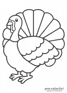 a black and white turkey outline drawing