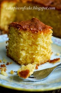 a piece of cake on a plate with a fork