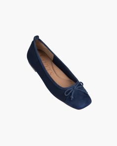 A ballet flat of breathable knit mesh is updated with patent leather (kid suede in Navy colorway) square cap toe, binding trim and bow-tie. The shoe lining is deeply padded leather with built in arch support so your feet will not tire throughout the day. This amazing women's flat for sale online is classic, season-less and elegant. From materials to manufacturing, we considered every aspect when developing this shoe in order to deliver the most ideal walkable ballet flat around. Navy Ballet Flats, Satin Ballet Flats, Knit Mesh, Summer Shoe, Summer Flats, Navy Linen, Flats For Sale, Hats For Sale, Ballet Flat