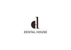 the dental house logo is shown in black and white