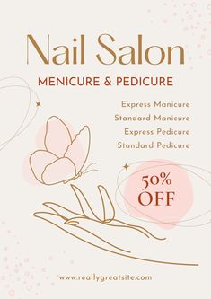 nail salon flyer with flowers on it