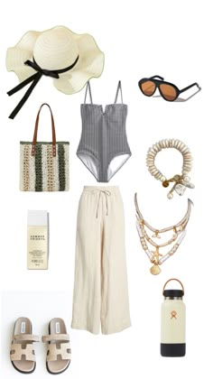 Black and white beach outfit White Beach Outfit, Black And White Beach, Beige Jeans, Midsize Fashion, Beach Outfits, Beachwear Fashion, White Beach, Outfit Combinations