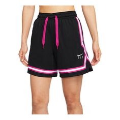 (WMNS) Nike Fly Crossover Embroidered Logo Colorblock Lacing Sports Shorts Black DH7326-011 (Women's/Embroidery) Nike Fly Shorts, Sports Bottoms With Contrast Trim, Sports Bottoms With Contrast Trim In Short Length, Sports Bottoms With Contrast Trim, Short Length, Sports Bottoms With Contrast Trim And Short Length, Sporty Bottoms With Contrast Trim In Short Length, Sporty Bottoms With Contrast Trim For Sports, Athletic Shorts With Elastic Waistband For Training, Sports Athleisure Bottoms With Contrast Trim